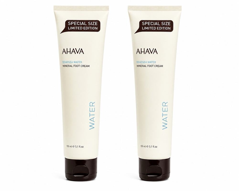 AHAVA Dead Sea Water Mineral Foot Cream Limited Edition 5.1 fl oz 150ml Duo